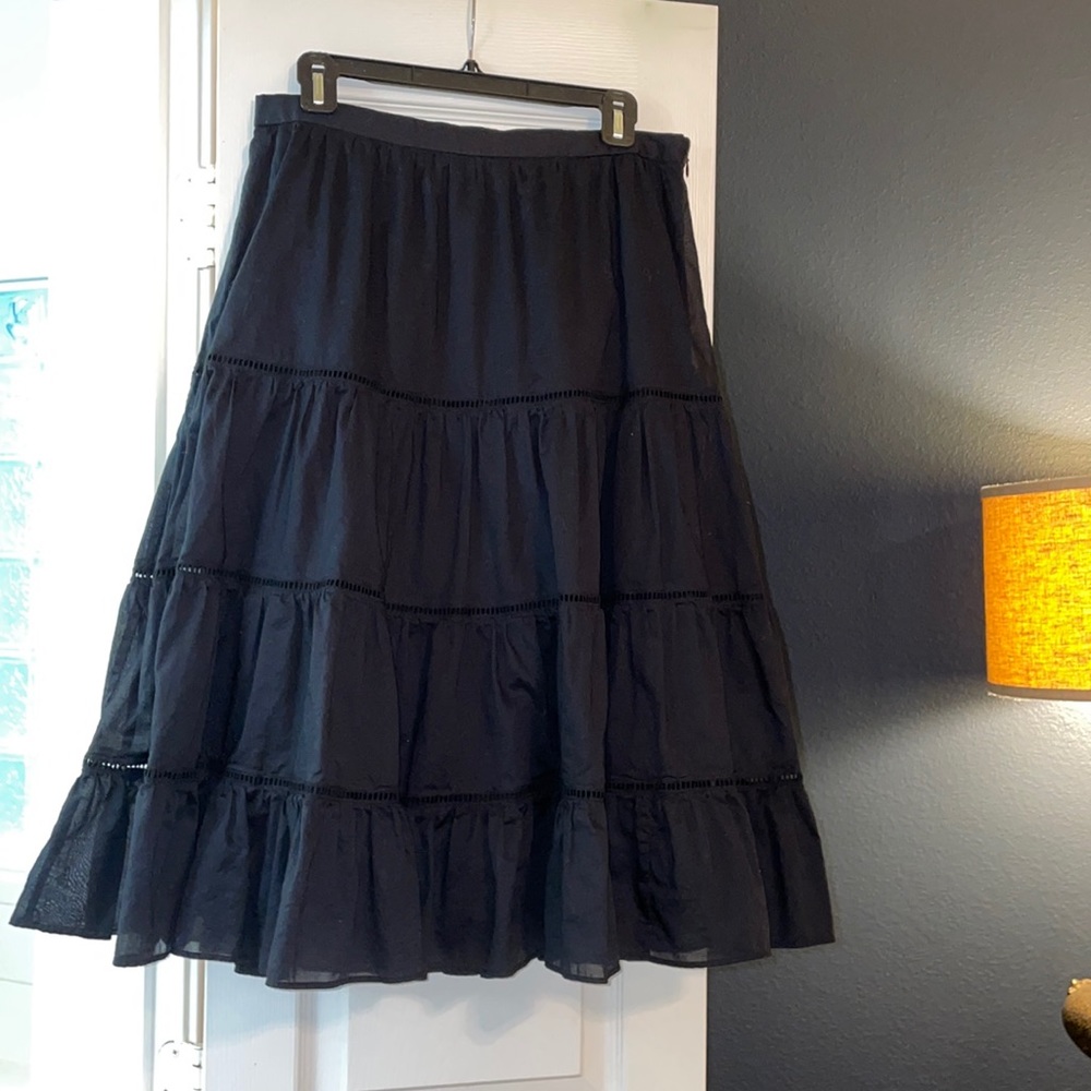 Petite tiered midi skirt